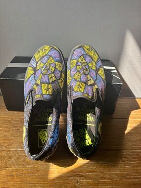Vans classic slip on Nightmare Before Christmas Oogie Boogie shoes W10/M8.5